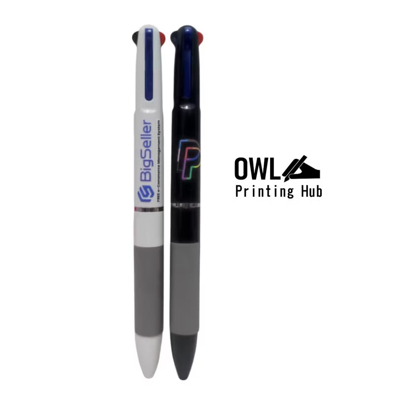 30pcs 3-in-1 Tri color Ballpoint Plastic pens w/ logo personalized for giveaways for school & office