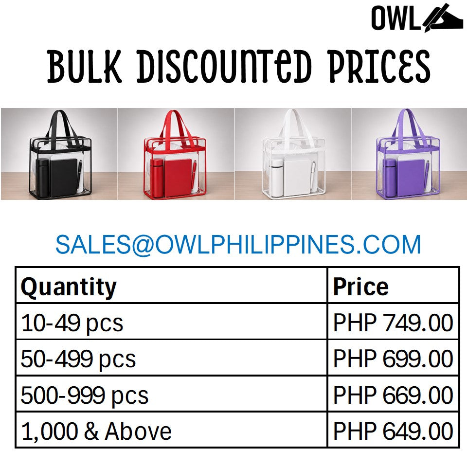 OWL Personalized Welcome Kit - For Company Starter / New Hire Corporate Give Away in Waterproof Bag
