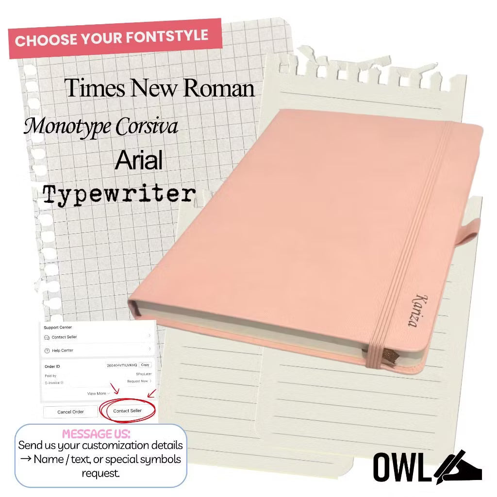 Owl Notebooks Personalized Thick 140 Leaves Journal Notebook Hardbound With Pen Holder A5 Size