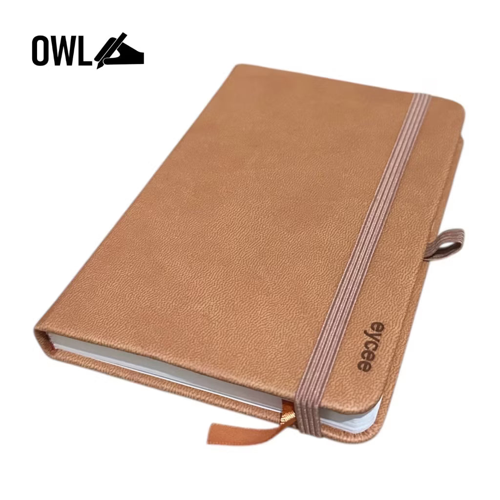 Owl A6 BLANK Small Mini Personalized Pocket Journals Paper Notes With Garter Lock And Back Pocket