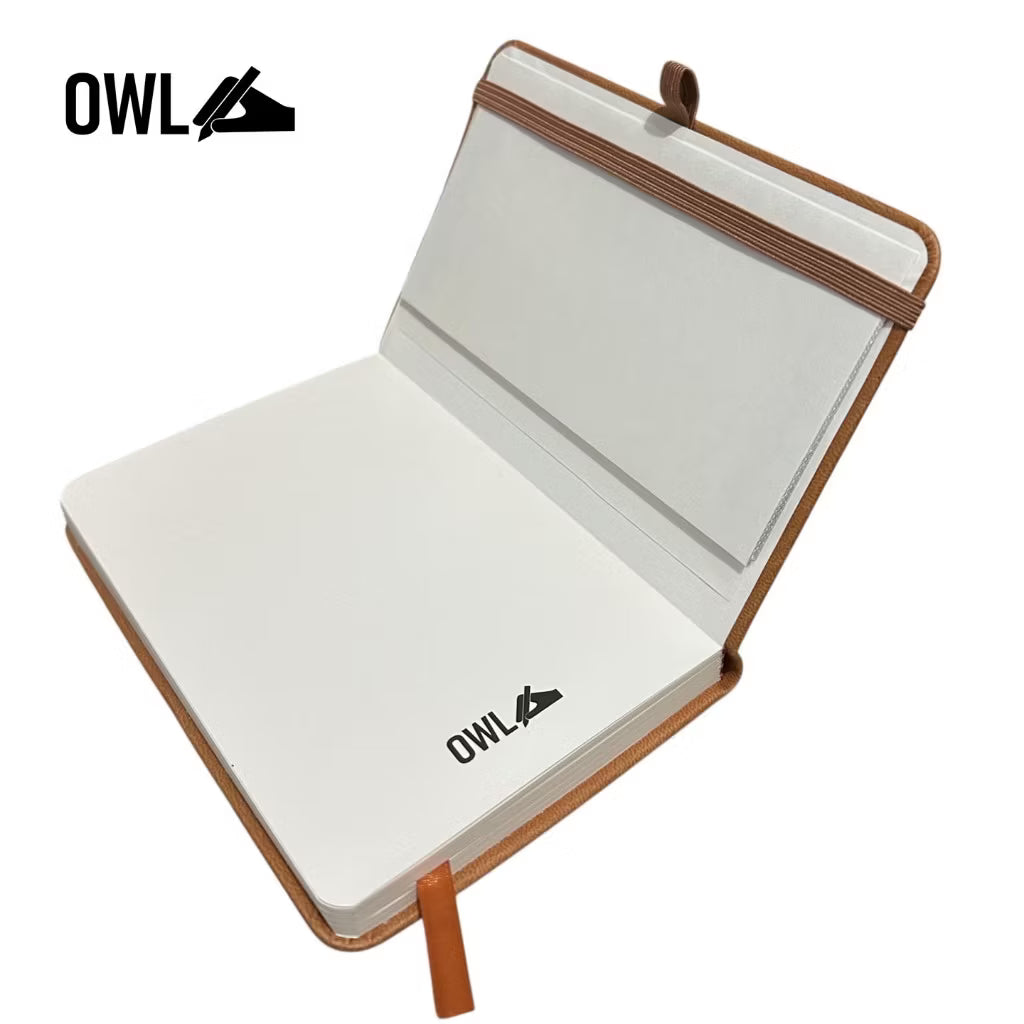 Owl A6 DOTTED Small Mini Personalized Pocket Journals Paper Notes With Garter Lock And Back Pocket