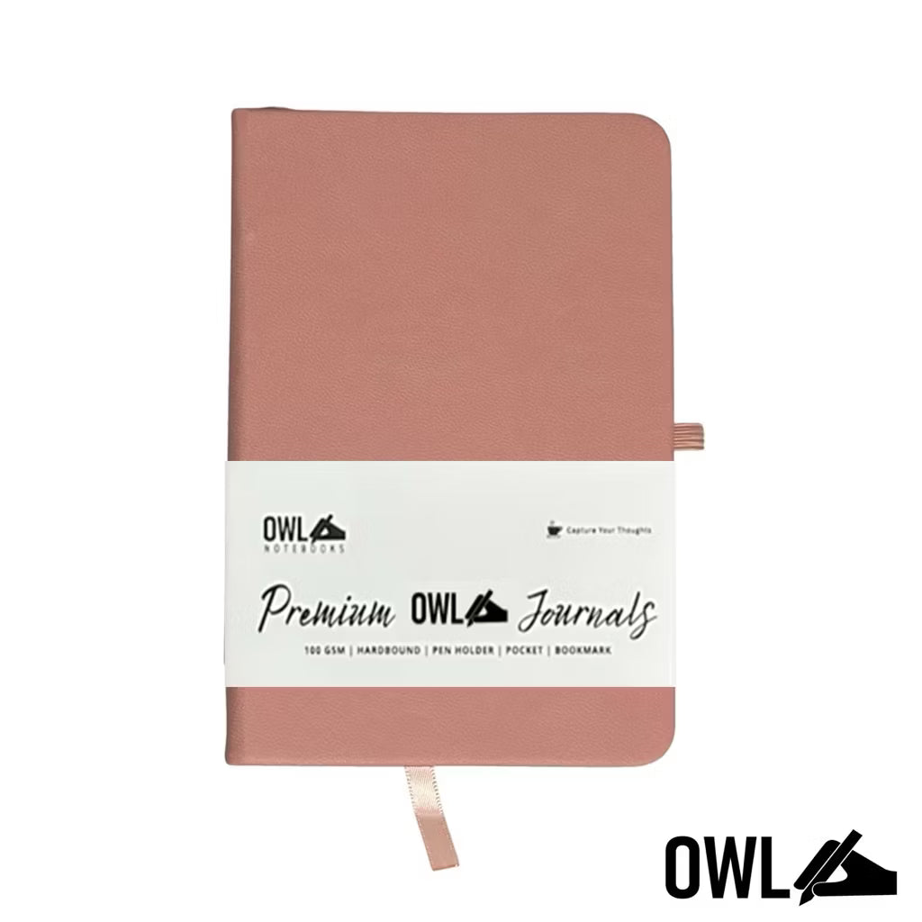 Owl A6 DOTTED Small Mini Personalized Pocket Journals Paper Notes With Garter Lock And Back Pocket