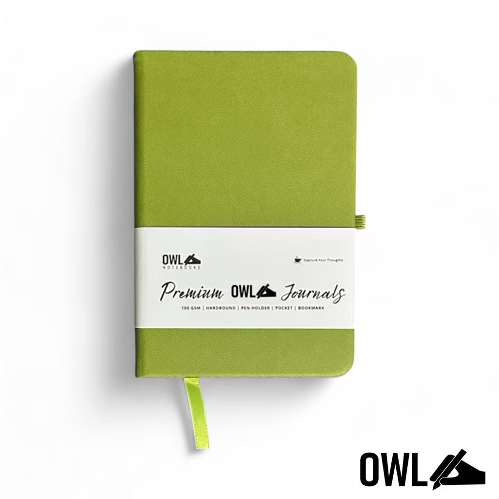 Owl A6 DOTTED Small Mini Personalized Pocket Journals Paper Notes With Garter Lock And Back Pocket