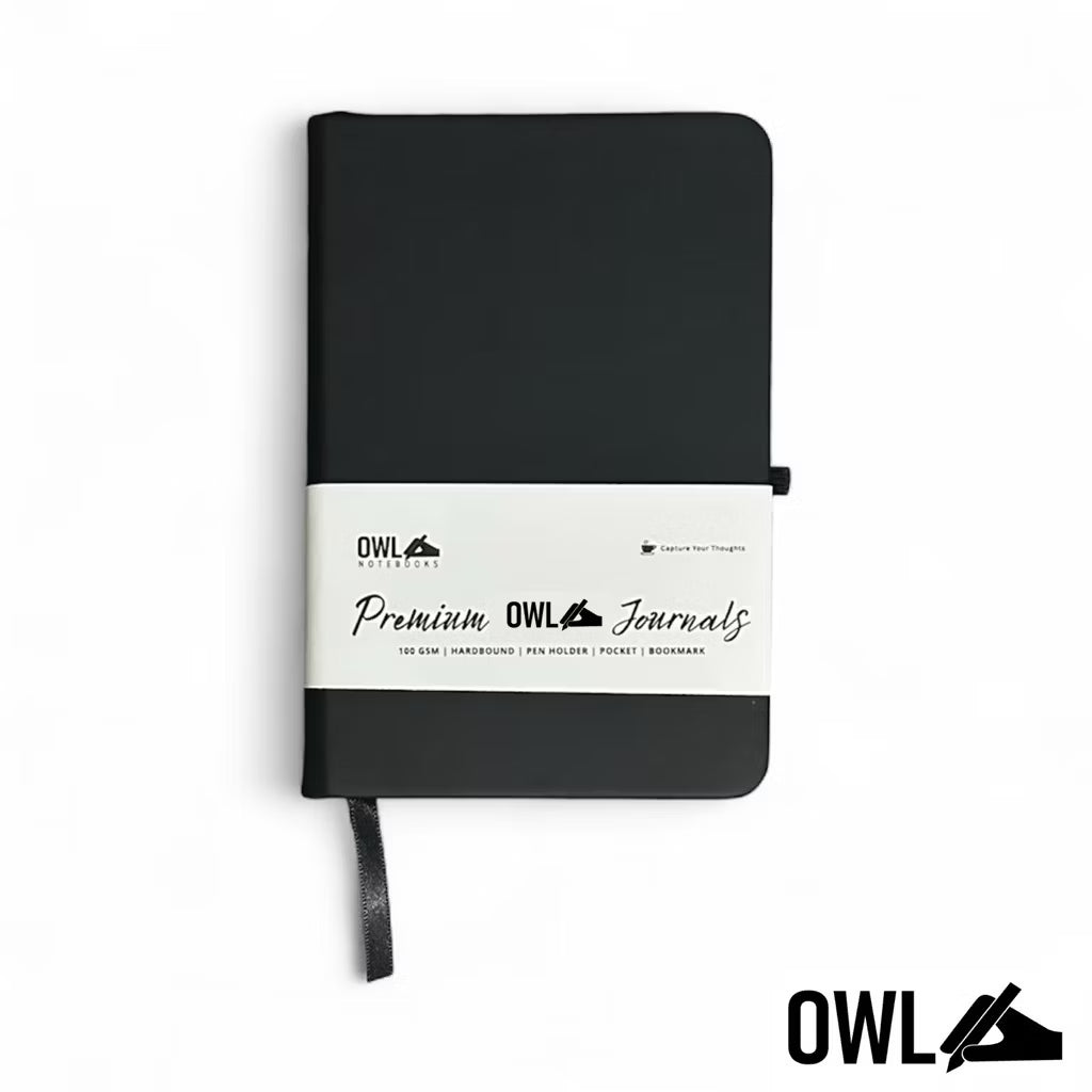 Owl A6 DOTTED Small Mini Personalized Pocket Journals Paper Notes With Garter Lock And Back Pocket