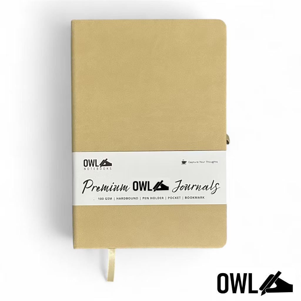 OWL DOTTED Premium Personalized Pu Leather Notebooks High Quality Debossed With Pen Holder 100 Gsm
