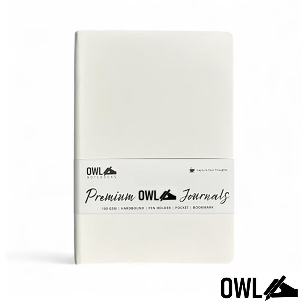 OWL DOTTED Premium Personalized Pu Leather Notebooks High Quality Debossed With Pen Holder 100 Gsm