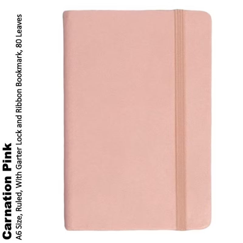 A6 Mini Journals Leather Cover Lined Pages 80Gsm Notebooks (Small Size) With Garter Lock