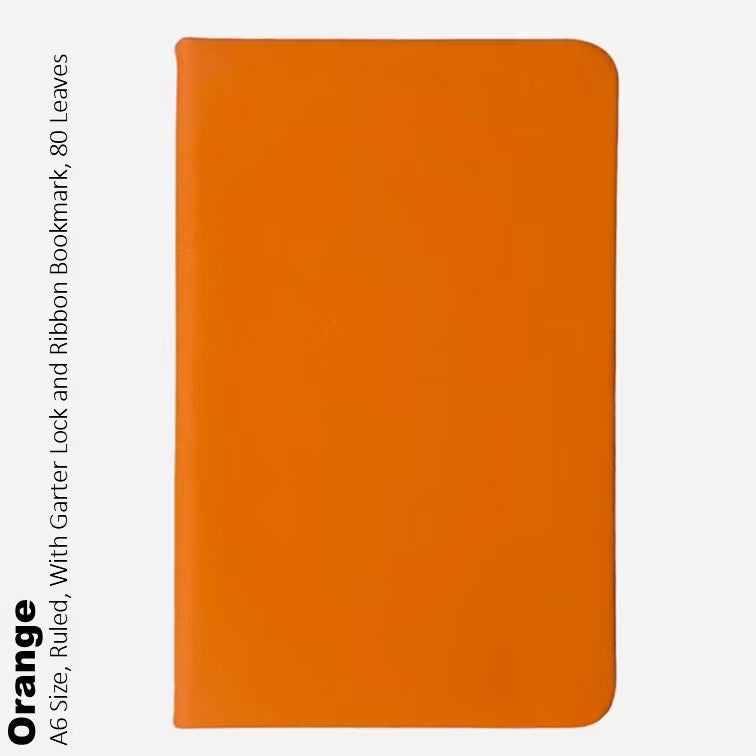 A6 Mini Journals Leather Cover Lined Pages 80Gsm Notebooks (Small Size) With Garter Lock