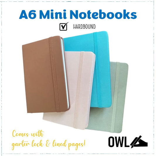 A6 Mini Journals Leather Cover Lined Pages 80Gsm Notebooks (Small Size) With Garter Lock