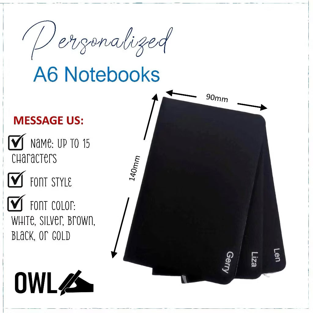 A6 Customized Notebook Small Engraved Name Personalized Paper Notes Pocket Journal