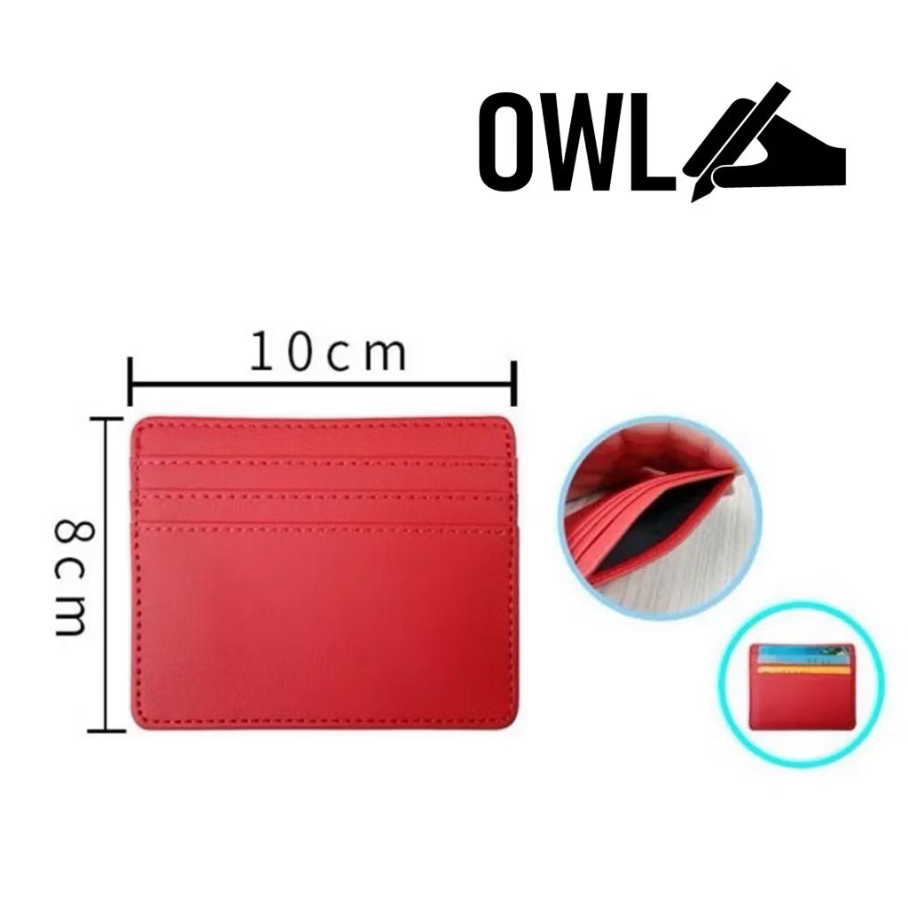 OWL Personalized Card holders with 4 card holes - Engraved name and customized sleeves for giveaways