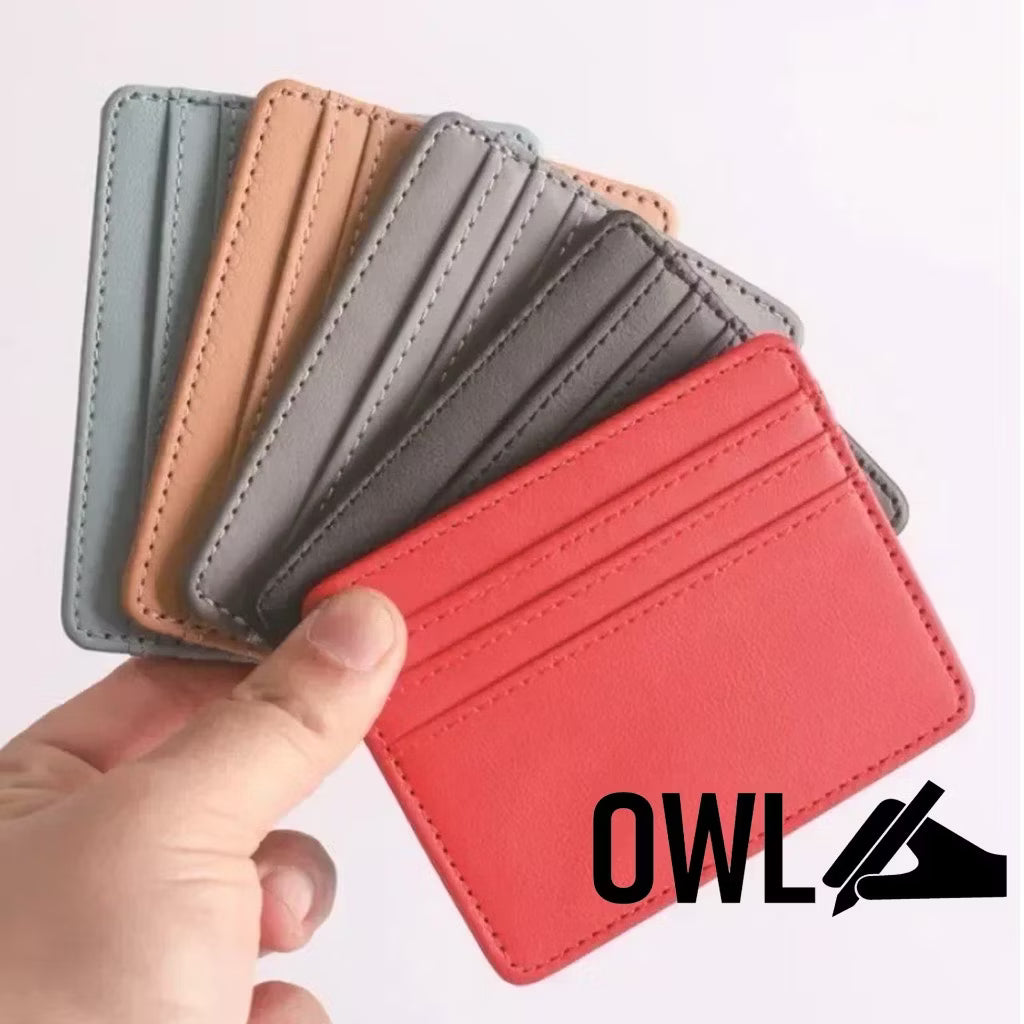 OWL Personalized Card holders with 4 card holes - Engraved name and customized sleeves for giveaways