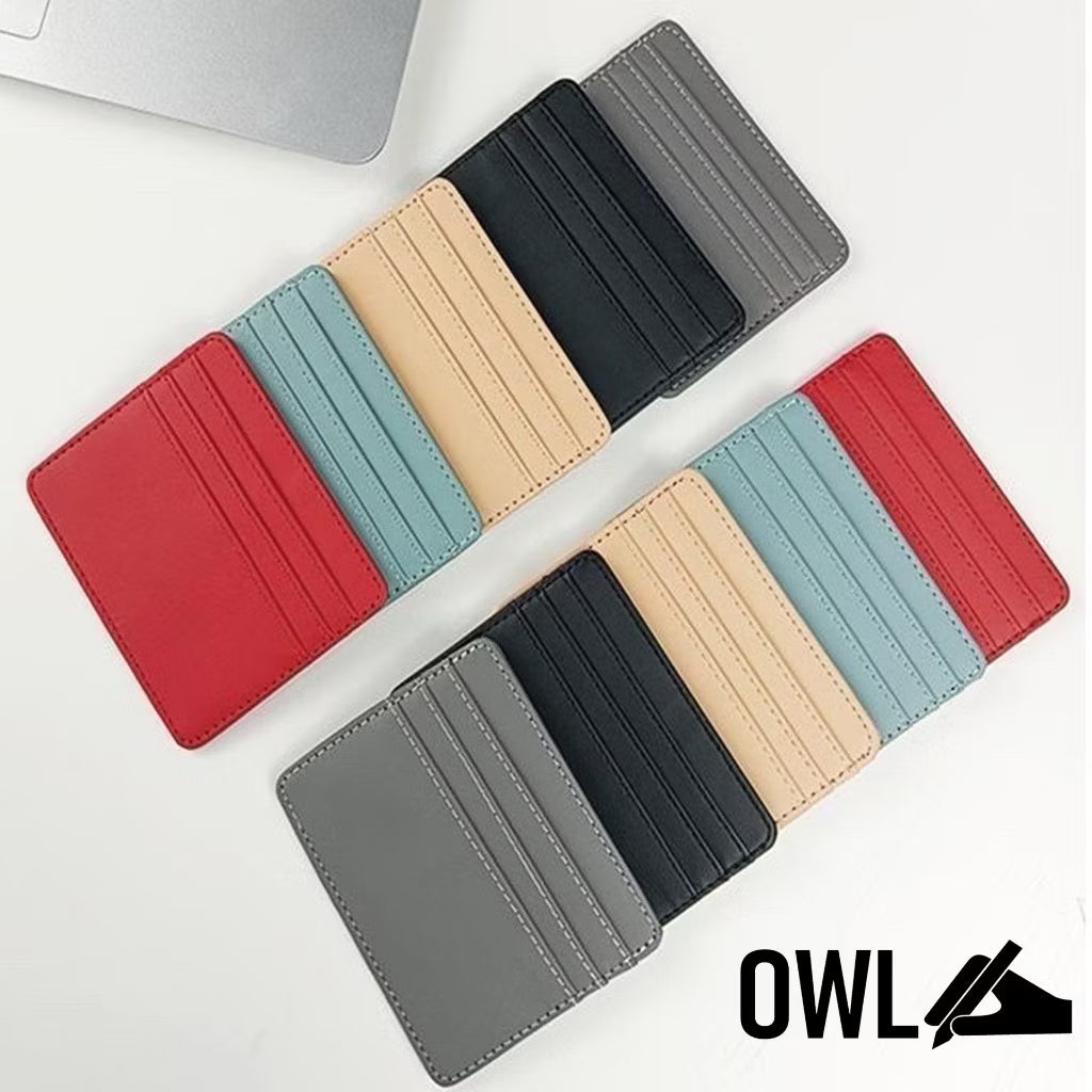 OWL Personalized Card holders with 4 card holes - Engraved name and customized sleeves for giveaways