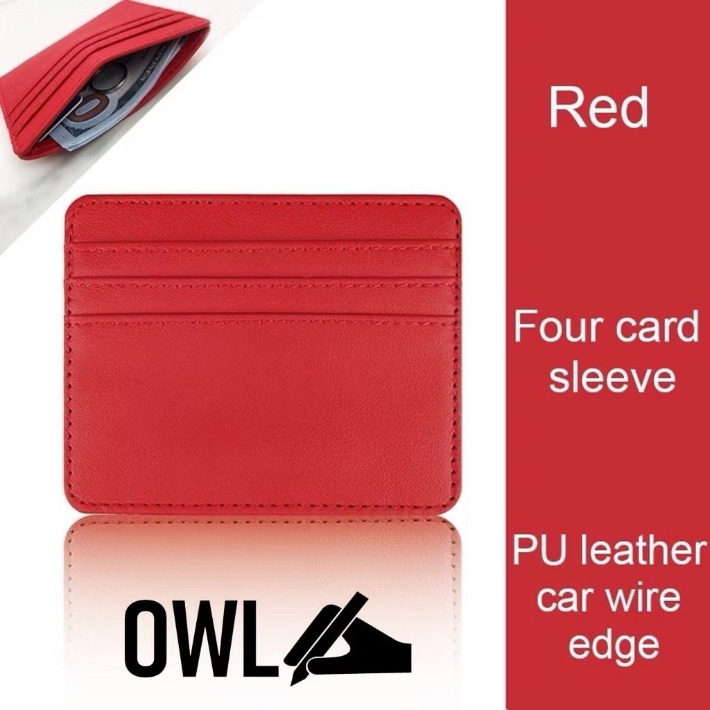 OWL Personalized Card holders with 4 card holes - Engraved name and customized sleeves for giveaways