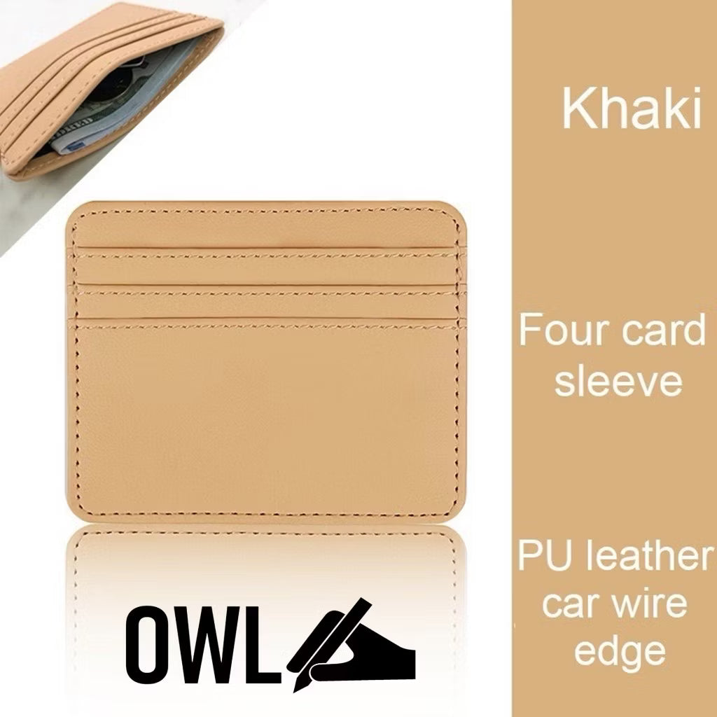 OWL Personalized Card holders with 4 card holes - Engraved name and customized sleeves for giveaways