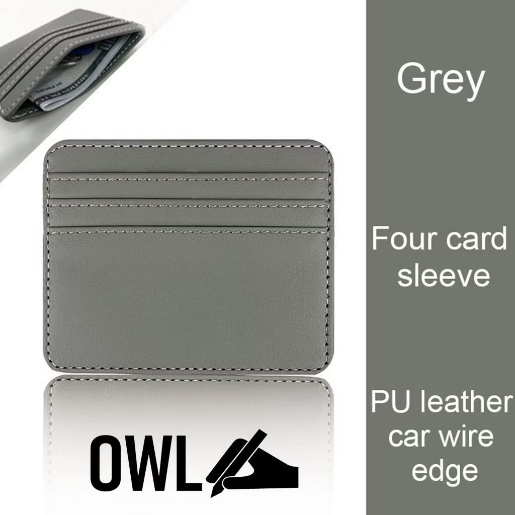 OWL Personalized Card holders with 4 card holes - Engraved name and customized sleeves for giveaways