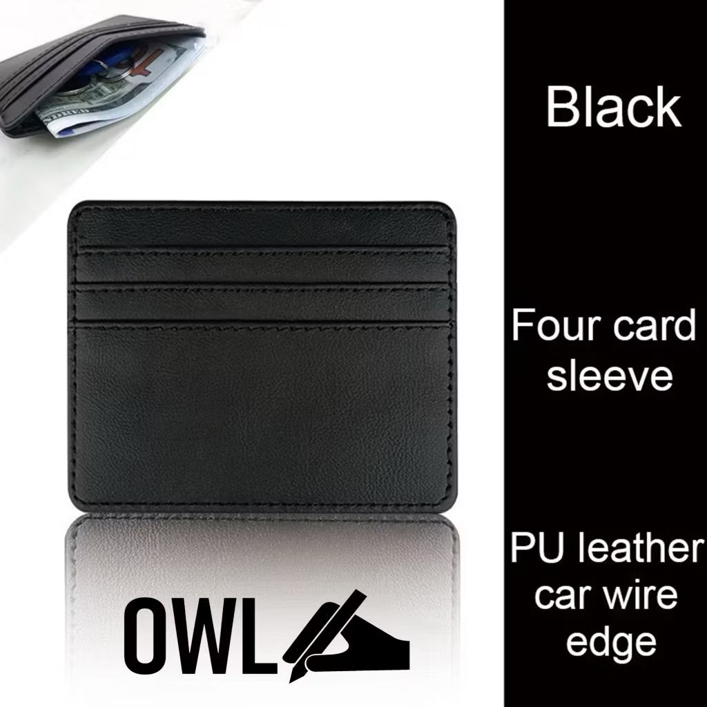 OWL Personalized Card holders with 4 card holes - Engraved name and customized sleeves for giveaways