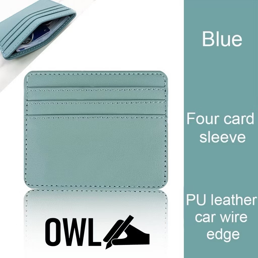OWL Personalized Card holders with 4 card holes - Engraved name and customized sleeves for giveaways