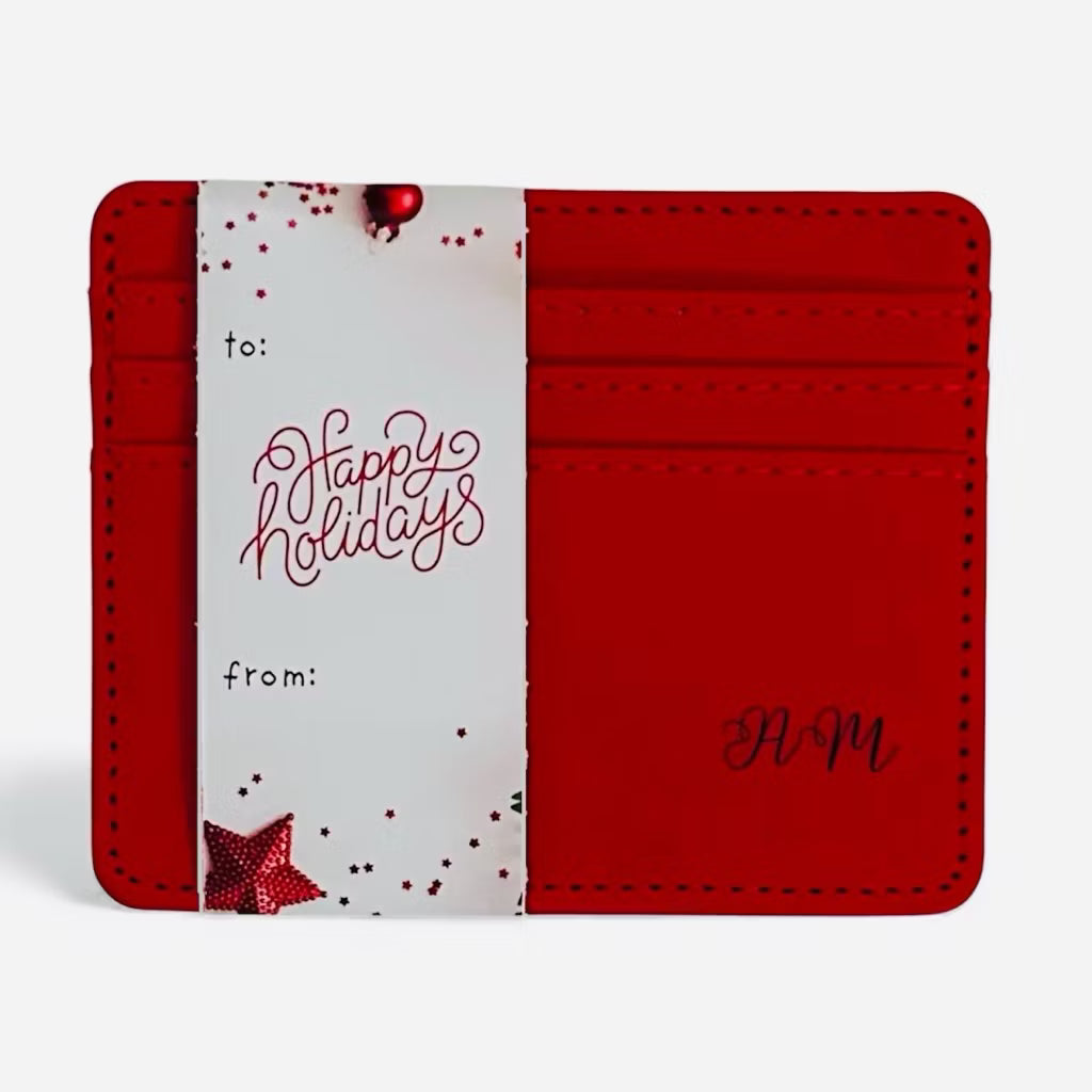 OWL Personalized Card holders with 4 card holes - Engraved name and customized sleeves for giveaways