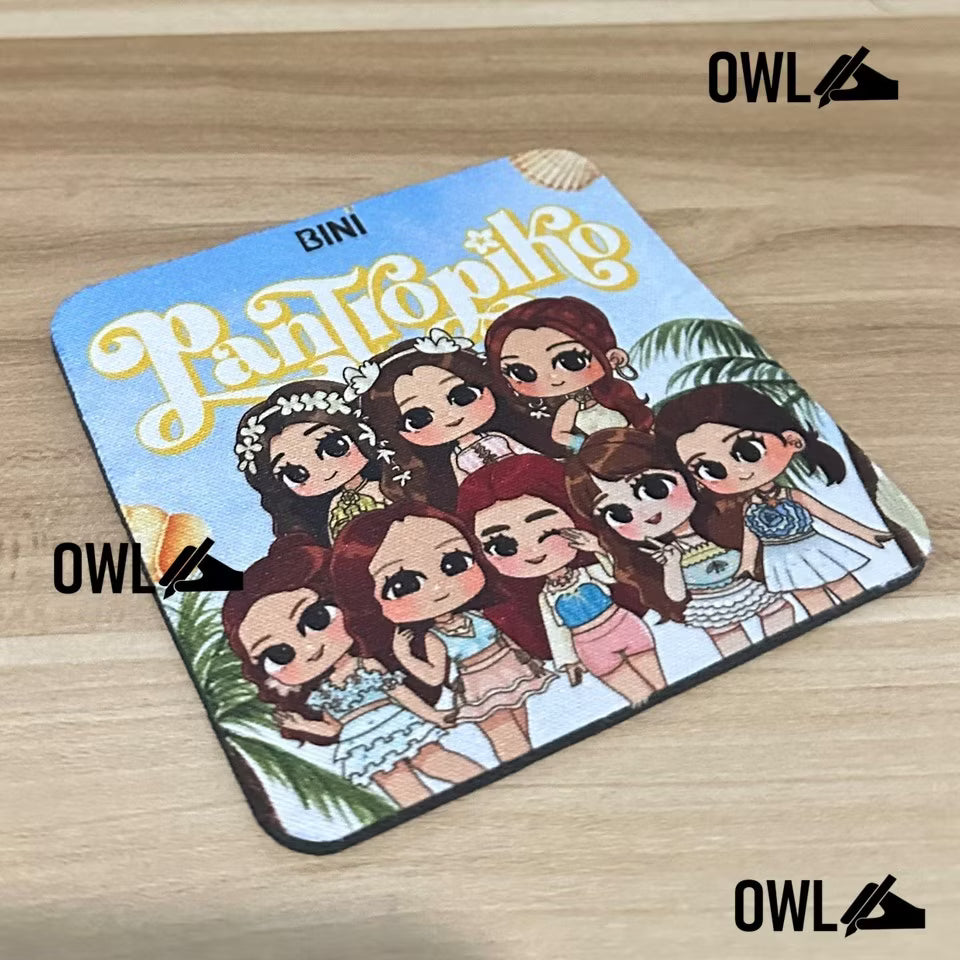 OWL Personalized Coasters with Sublimation Print Souvenir Giveaways for birthday wedding baptismal