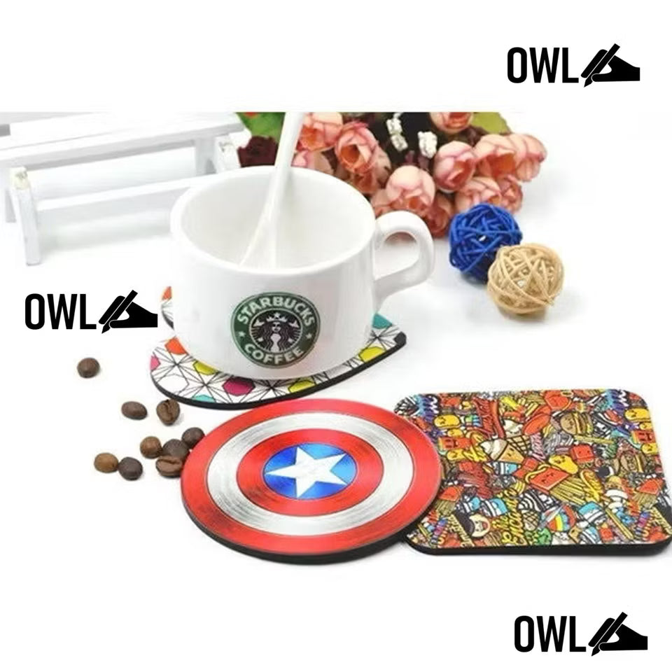OWL Personalized Coasters with Sublimation Print Souvenir Giveaways for birthday wedding baptismal