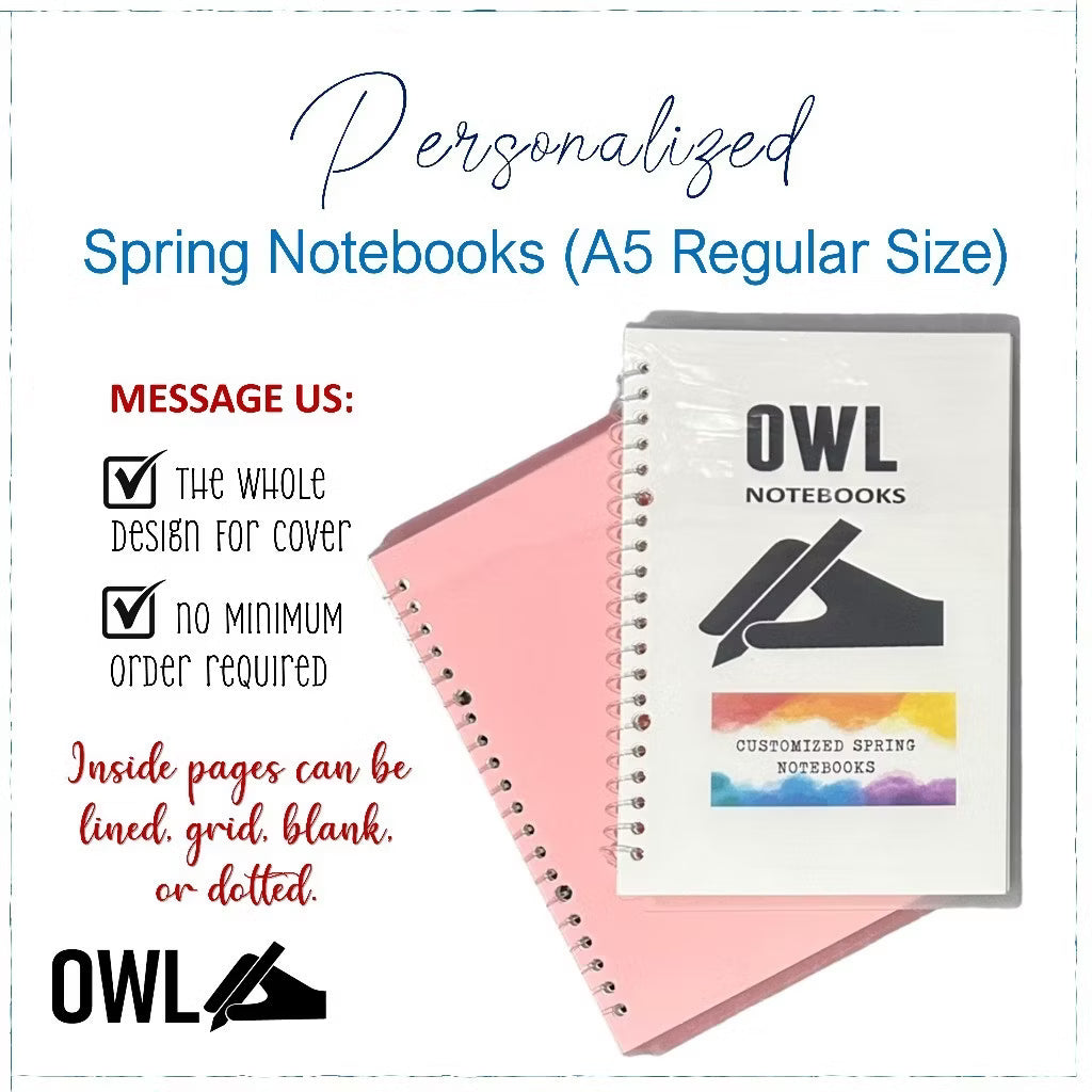 OWL Customized Spring Notebooks Personalized Cover and Pages