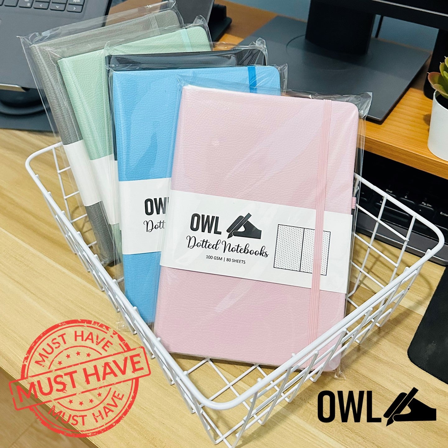 OWL Notebooks Hard Bound PU Leather Journals A5 size