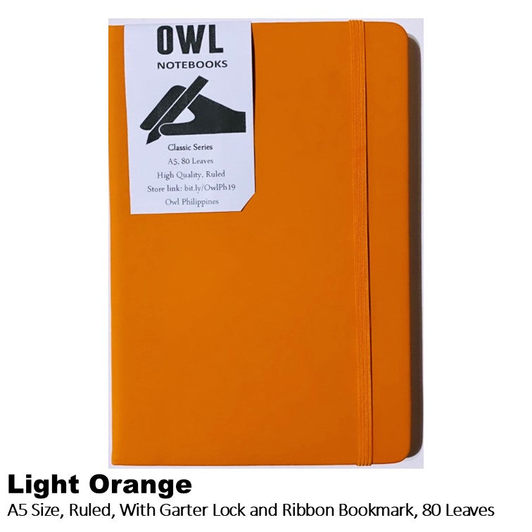OWL High Quality Hardbound Notebooks with Garter Lock - Lined Pages - 80 sheets