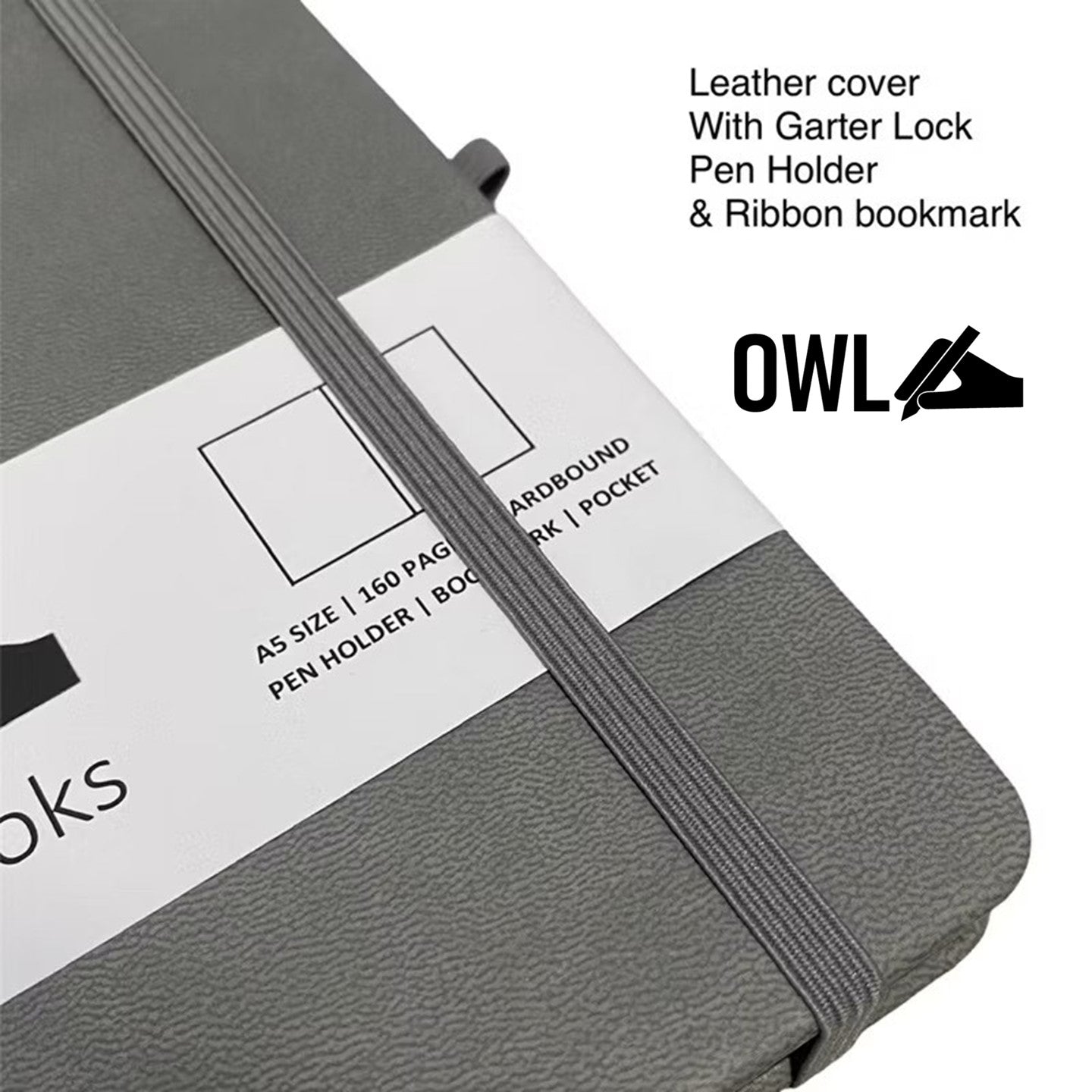 OWL Notebooks Hard Bound PU Leather Journals A5 size