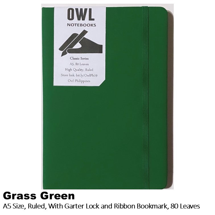 OWL High Quality Hardbound Notebooks with Garter Lock - Lined Pages - 80 sheets