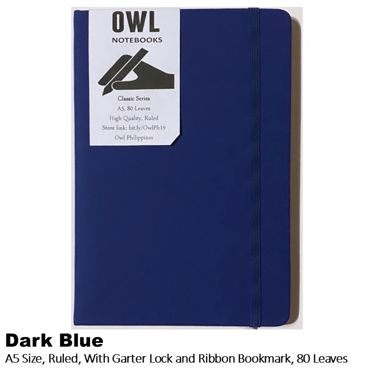 OWL High Quality Hardbound Notebooks with Garter Lock - Lined Pages - 80 sheets