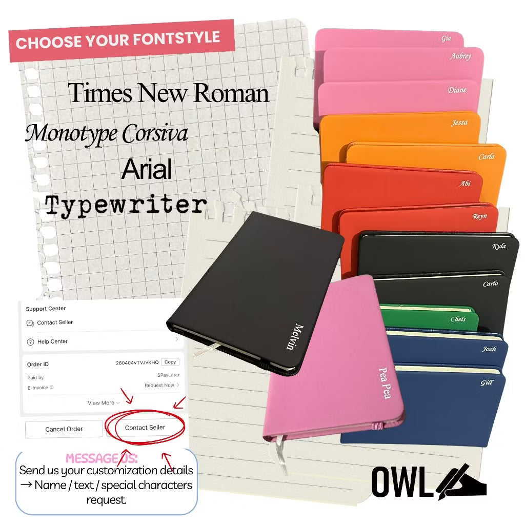 A6 Customized Notebook Small Engraved Name Personalized Paper Notes Pocket Journal